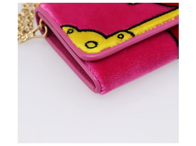 Cartera larga PRADA Velor Red Gold Auth 197223M Roja Dorado - vista 10