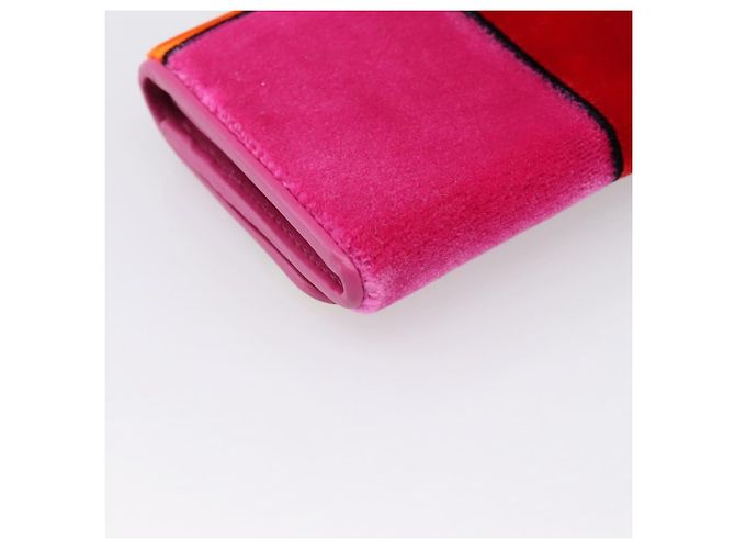 Cartera larga PRADA Velor Red Gold Auth 197223M Roja Dorado - vista 12