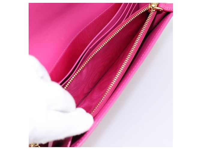 Cartera larga PRADA Velor Red Gold Auth 197223M Roja Dorado - vista 18