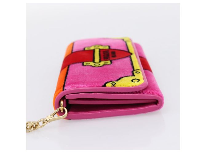 Cartera larga PRADA Velor Red Gold Auth 197223M Roja Dorado - vista 4