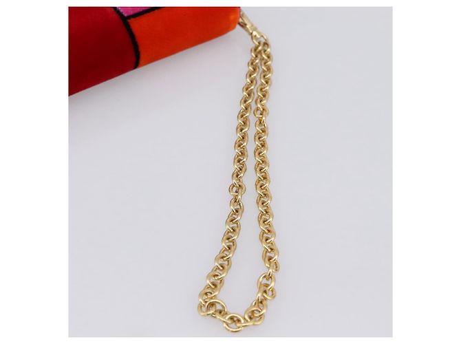Cartera larga PRADA Velor Red Gold Auth 197223M Roja Dorado - vista 7