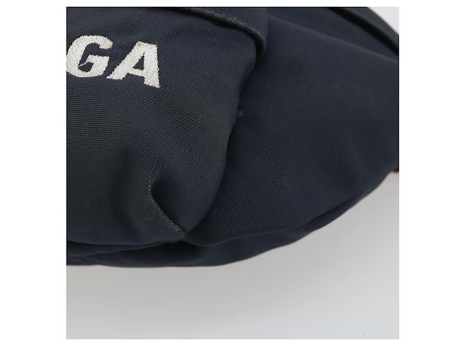 BALENCIAGA Body Bag Canvas Navy Silver Auth 194239 Silber Marineblau - Ansicht 10