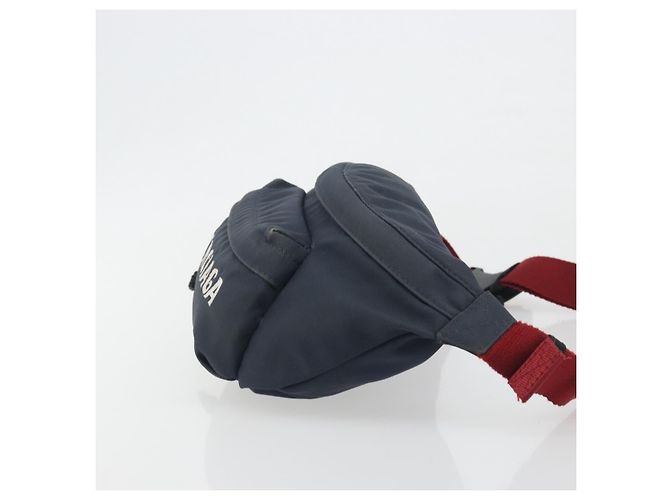 BALENCIAGA Body Bag Canvas Navy Silver Auth 194239 Silber Marineblau - Ansicht 4