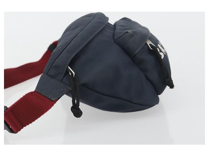 BALENCIAGA Body Bag Canvas Navy Silver Auth 194239 Silber Marineblau - Ansicht 5