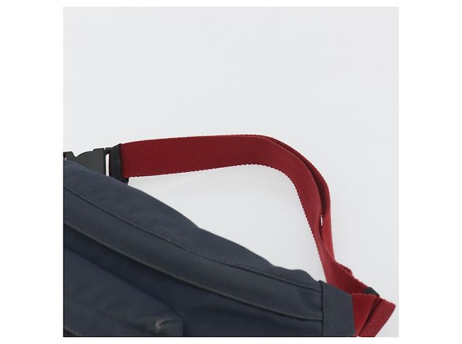 BALENCIAGA Body Bag Canvas Navy Silver Auth 194239 Silber Marineblau - Ansicht 8