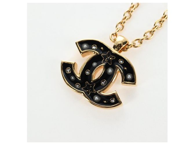Collana CHANEL COCO Metallo Tono Oro CC Auth 196477SAM - vista 3