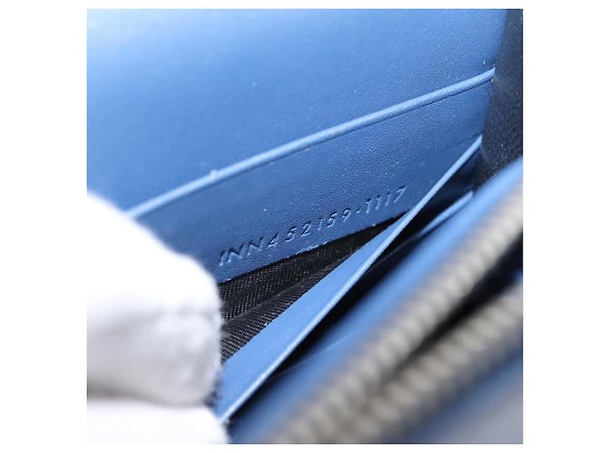 SAINT LAURENT Kate Chain Shoulder Wallet Leather Navy Silver Auth ka5752V Argento Blu navy - vista 24