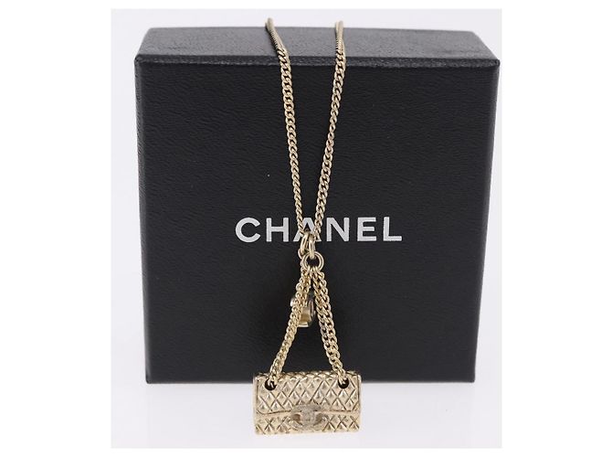 Collana CHANEL Matelasse metallo Gold Tone CC Auth 198856M - vista 13