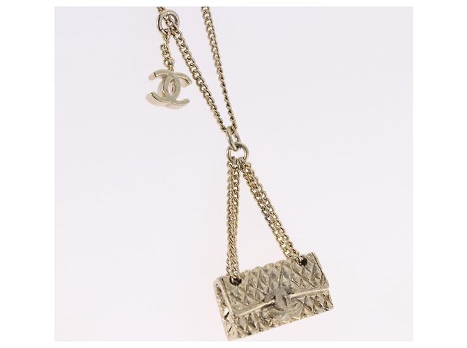 Collana CHANEL Matelasse metallo Gold Tone CC Auth 198856M - vista 3
