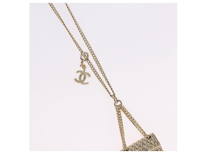 Collana CHANEL Matelasse metallo Gold Tone CC Auth 198856M - vista 4