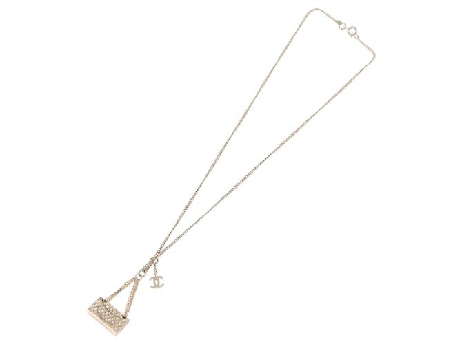 Collana CHANEL Matelasse metallo Gold Tone CC Auth 198856M - vista 7