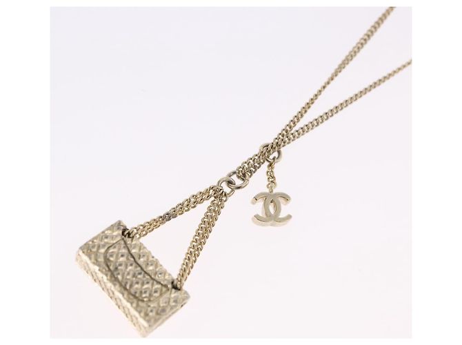Collana CHANEL Matelasse metallo Gold Tone CC Auth 198856M - vista 8