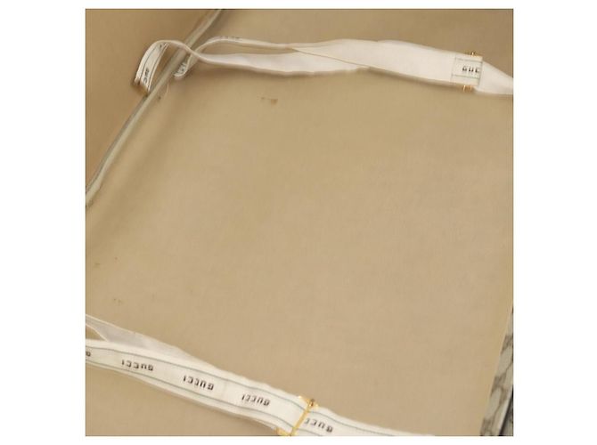 Padlock GUCCI GG Supreme Web Sherry Line Trunk PVC Beige Gold Auth 194417 D'oro - vista 22