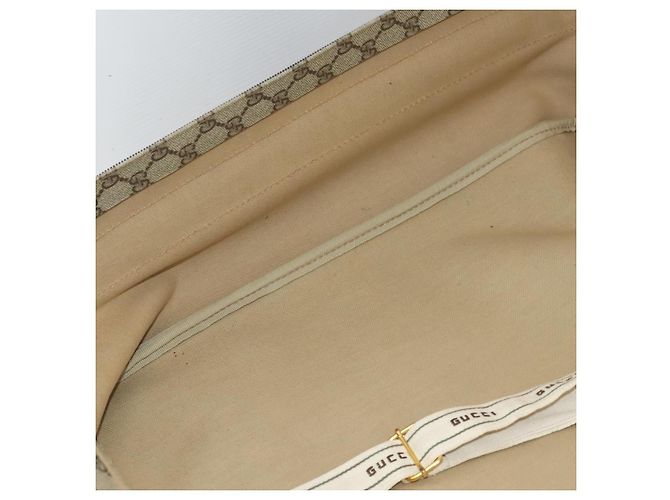 Padlock GUCCI GG Supreme Web Sherry Line Trunk PVC Beige Gold Auth 194417 D'oro - vista 24