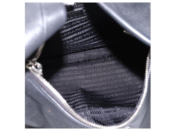 Borsa a tracolla PRADA in pelle 2way Nero Argento 1BC133 Auth am12304SAM - vista 19