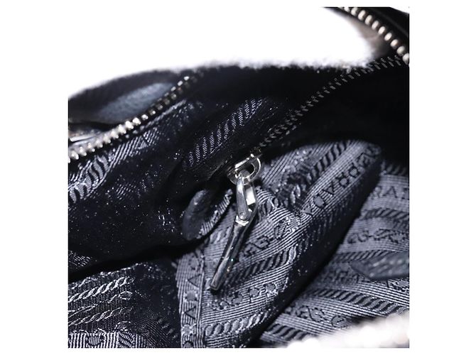 Borsa a tracolla PRADA in pelle 2way Nero Argento 1BC133 Auth am12304SAM - vista 22