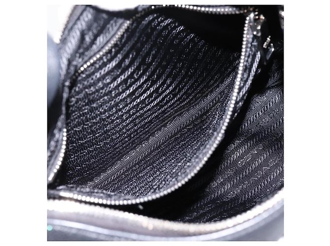 Borsa a tracolla PRADA in pelle 2way Nero Argento 1BC133 Auth am12304SAM - vista 23