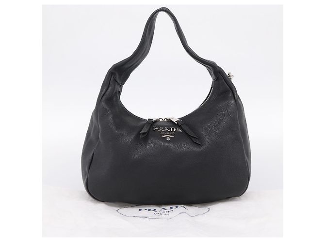 Borsa a tracolla PRADA in pelle 2way Nero Argento 1BC133 Auth am12304SAM - vista 26