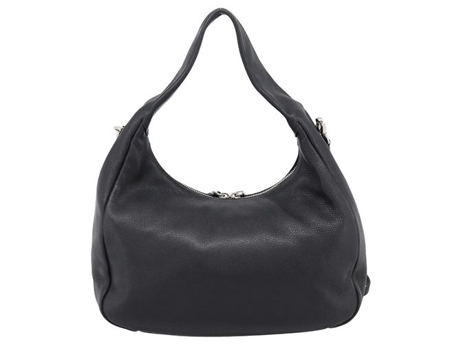 Borsa a tracolla PRADA in pelle 2way Nero Argento 1BC133 Auth am12304SAM - vista 3