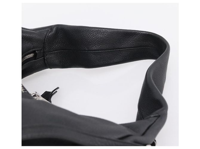 Borsa a tracolla PRADA in pelle 2way Nero Argento 1BC133 Auth am12304SAM - vista 8