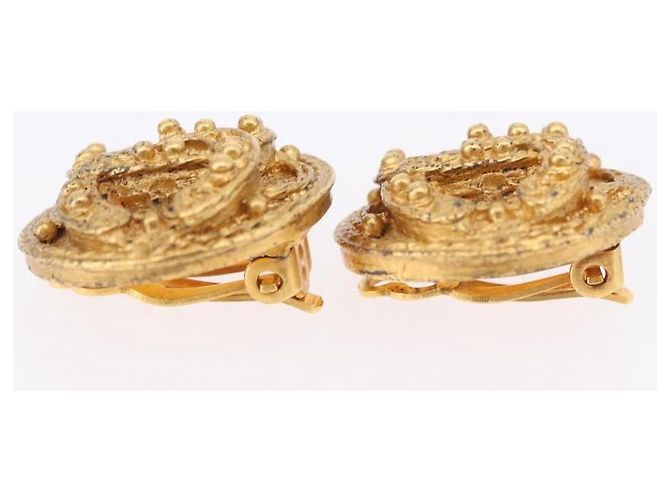 Orecchini CHANEL Metallo Tono Oro CC Auth 198822V - vista 13