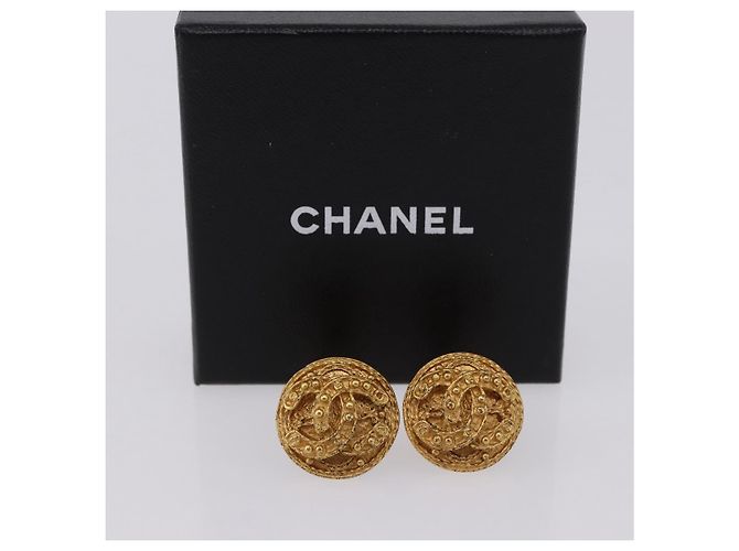 Orecchini CHANEL Metallo Tono Oro CC Auth 198822V - vista 14