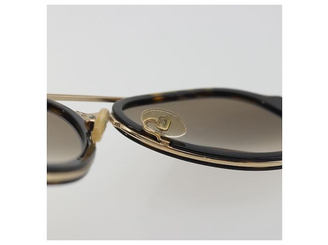 Céline Gafas de sol CELINE Plástico Tortoise Brown Gold Tone Auth BA15025V Castaño - vista 11