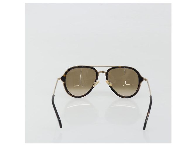 Céline Gafas de sol CELINE Plástico Tortoise Brown Gold Tone Auth BA15025V Castaño - vista 3
