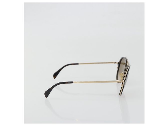 Céline Gafas de sol CELINE Plástico Tortoise Brown Gold Tone Auth BA15025V Castaño - vista 5