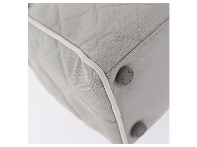 Borsa a mano sportiva CHANEL Canvas Gray Silver CC Auth BA14884A Marrone Argento - vista 13