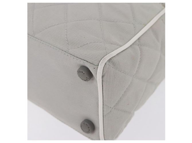 Borsa a mano sportiva CHANEL Canvas Gray Silver CC Auth BA14884A Marrone Argento - vista 14