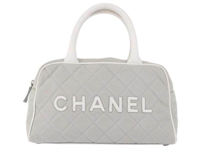 Borsa a mano sportiva CHANEL Canvas Gray Silver CC Auth BA14884A Marrone Argento - vista 2
