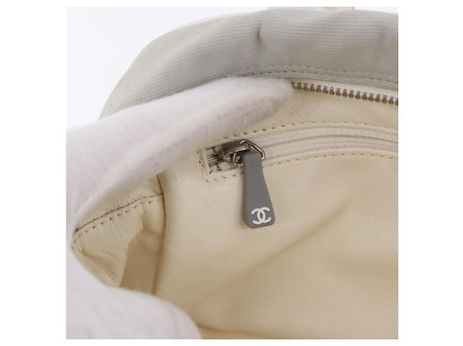 Borsa a mano sportiva CHANEL Canvas Gray Silver CC Auth BA14884A Marrone Argento - vista 20