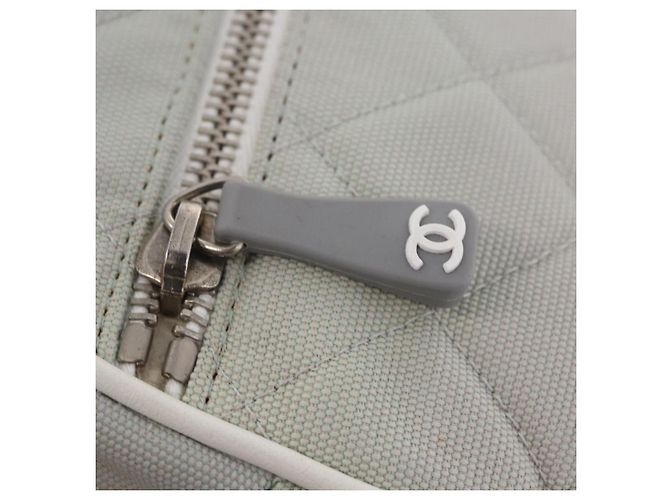 Borsa a mano sportiva CHANEL Canvas Gray Silver CC Auth BA14884A Marrone Argento - vista 22