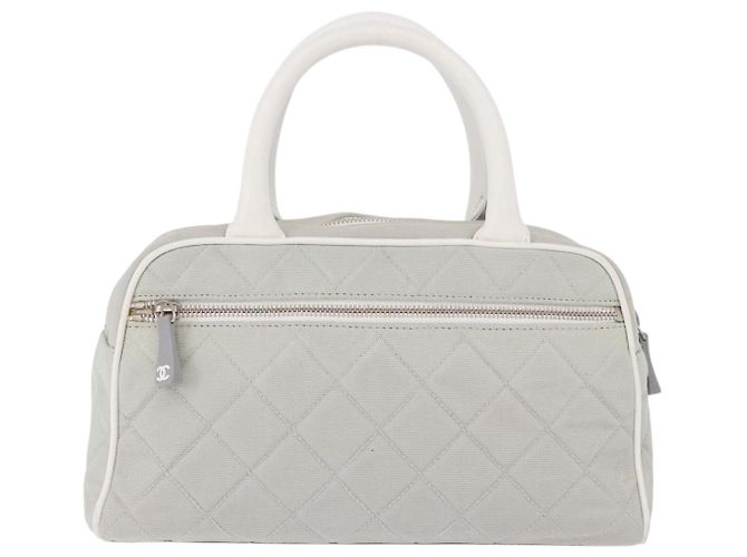 Borsa a mano sportiva CHANEL Canvas Gray Silver CC Auth BA14884A Marrone Argento - vista 3