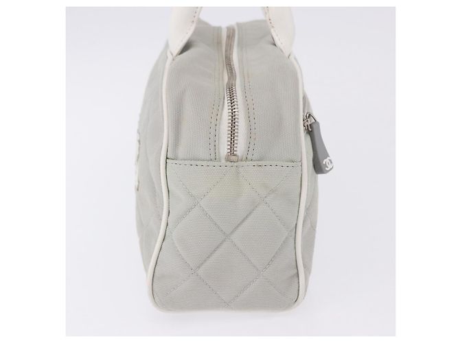 Borsa a mano sportiva CHANEL Canvas Gray Silver CC Auth BA14884A Marrone Argento - vista 4
