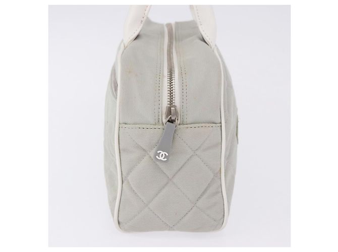 Borsa a mano sportiva CHANEL Canvas Gray Silver CC Auth BA14884A Marrone Argento - vista 5
