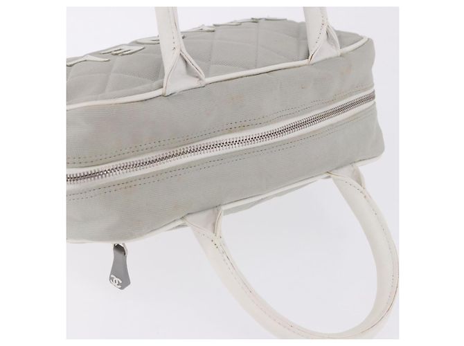 Borsa a mano sportiva CHANEL Canvas Gray Silver CC Auth BA14884A Marrone Argento - vista 6