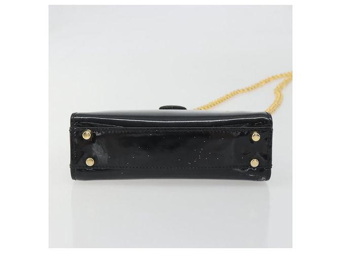 Autre Marque Borsa a tracolla con catena TIFFANY&Co. Pelle verniciata Nero Oro Auth 197139 D'oro - vista 10