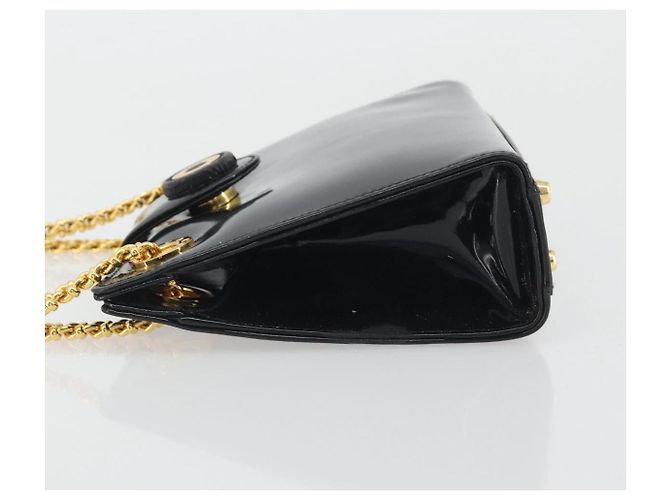 Autre Marque Borsa a tracolla con catena TIFFANY&Co. Pelle verniciata Nero Oro Auth 197139 D'oro - vista 5