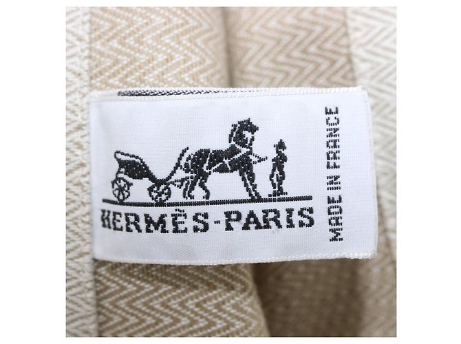 Hermès Bolso de hombro HERMES Aline de algodón beige dorado Auth 196640A - vista 14
