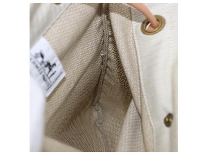 Hermès Bolso de hombro HERMES Aline de algodón beige dorado Auth 196640A - vista 16