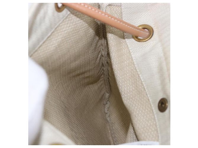 Hermès Bolso de hombro HERMES Aline de algodón beige dorado Auth 196640A - vista 17