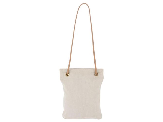 Hermès Bolso de hombro HERMES Aline de algodón beige dorado Auth 196640A - vista 3