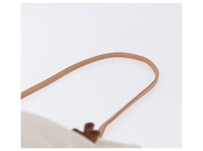 Hermès Bolso de hombro HERMES Aline de algodón beige dorado Auth 196640A - vista 8
