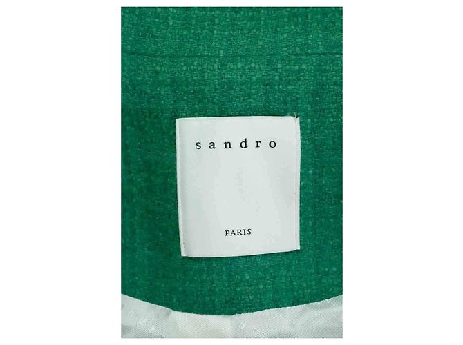 Blazer Sandro in cotone verde - vista 5