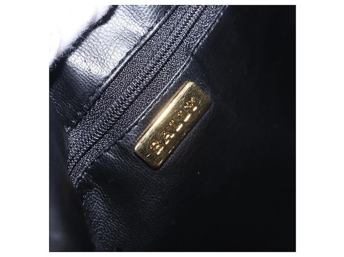 Borsa a tracolla con catena BALLY in pelle grigia tono oro Auth 198489A Marrone - vista 16