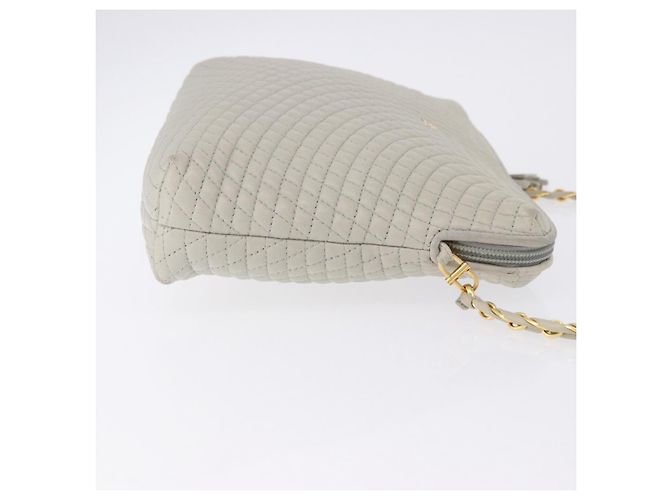Borsa a tracolla con catena BALLY in pelle grigia tono oro Auth 198489A Marrone - vista 4
