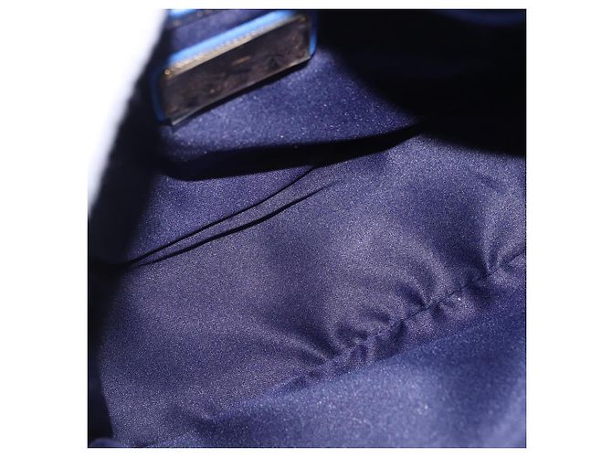 Borsa a tracolla Salvatore Ferragamo Vala Chain in pelle blu e oro Auth 197212V D'oro - vista 17