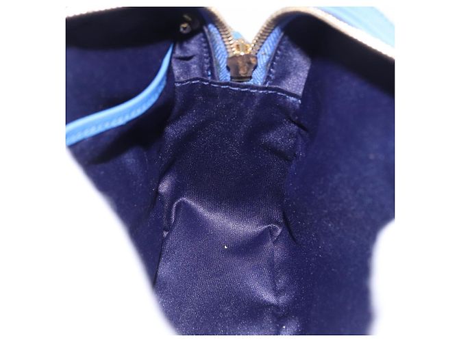 Borsa a tracolla Salvatore Ferragamo Vala Chain in pelle blu e oro Auth 197212V D'oro - vista 18